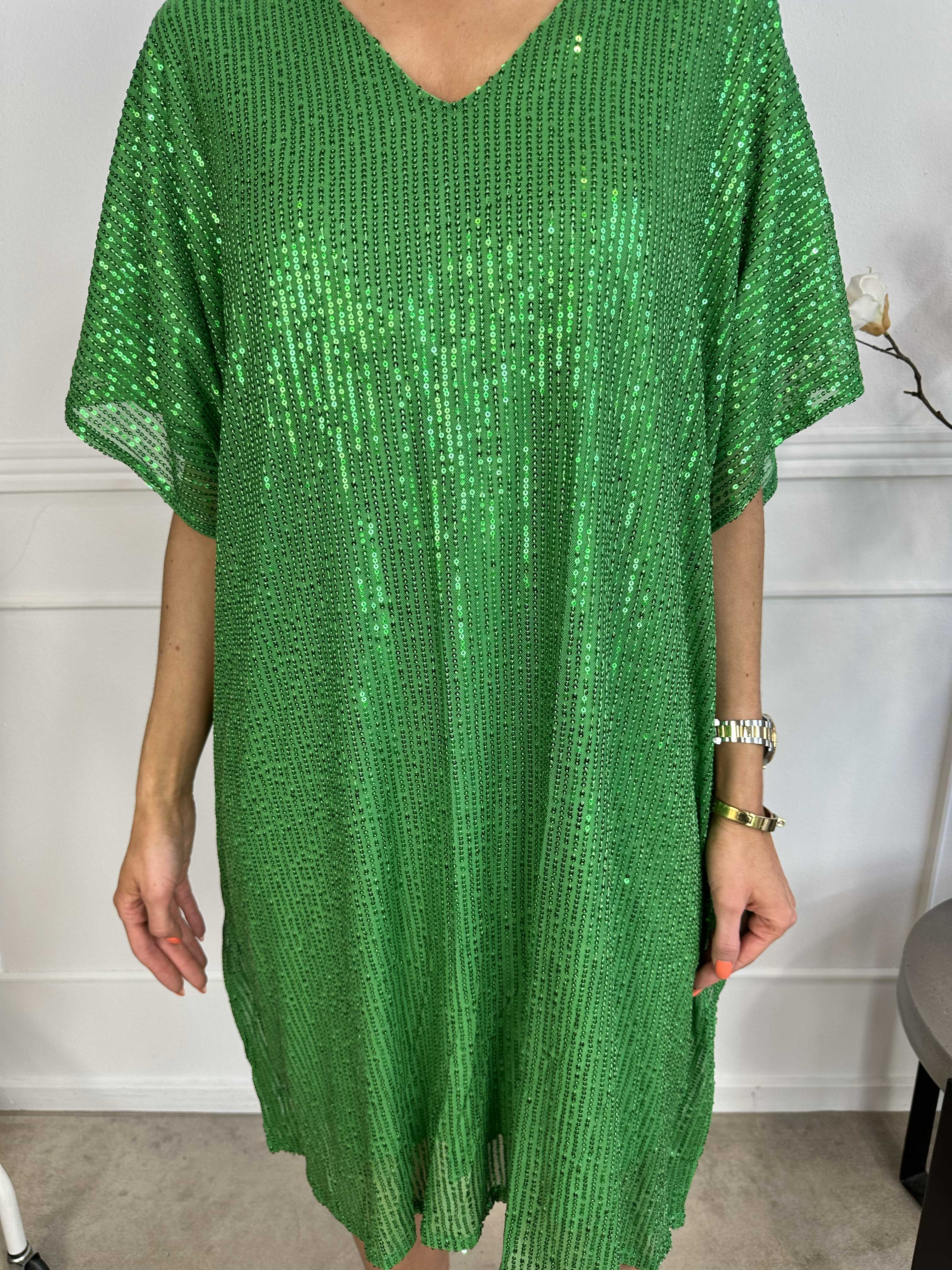 Azmina - Tunikakjole i løs pasform med pailletter